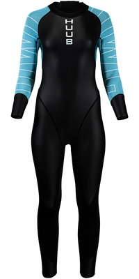 2026 Huub Womens Open Water Collective Back Zip Swim Wetsuit OWCWSB - Black / Sky Blue