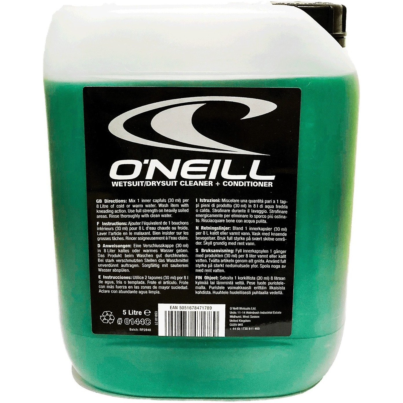 2026 O'neill 5l Wetsuit Cleaner 0144c - Negro