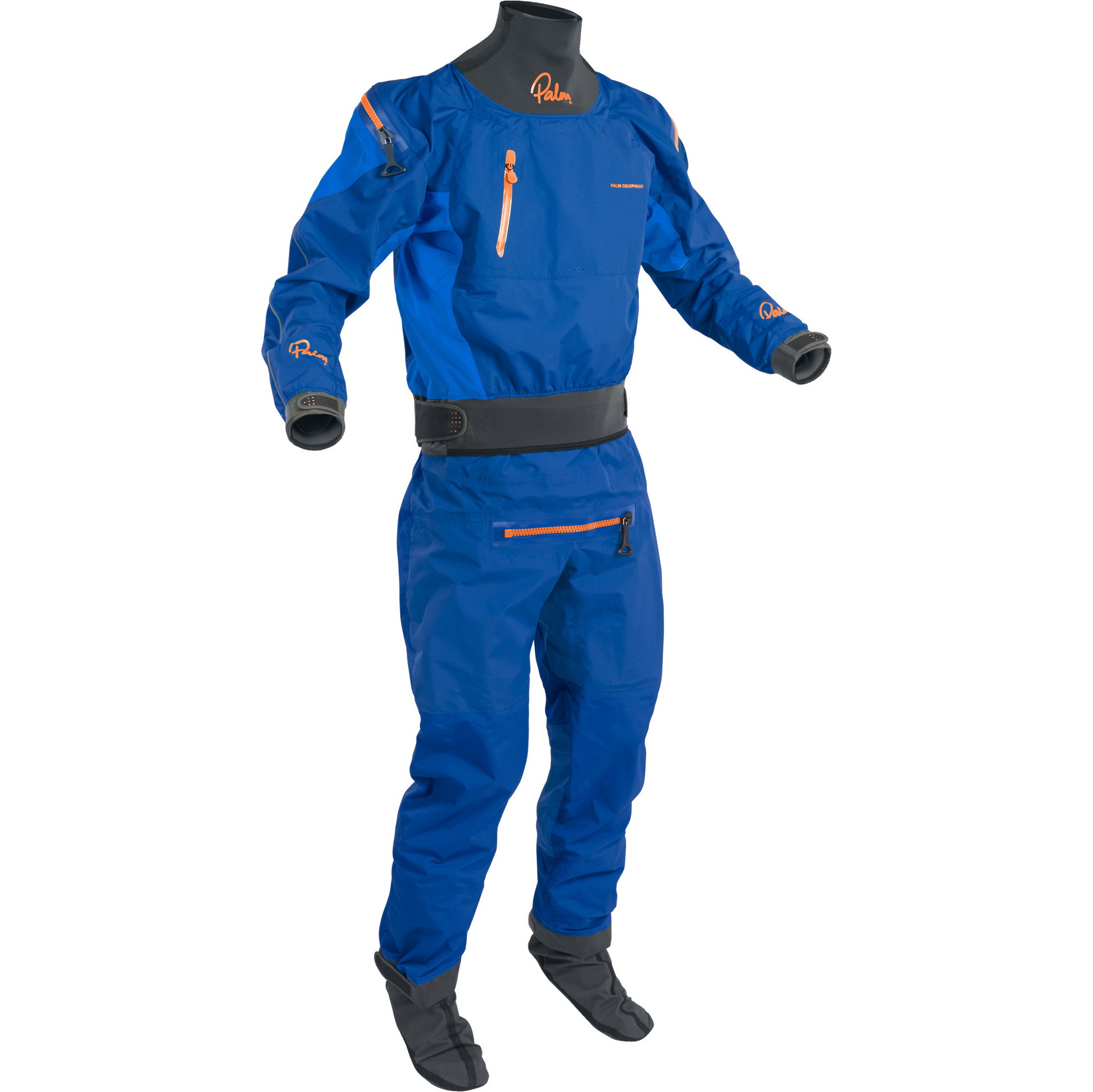 2025 Palm Mens Atom Back Zip Kayak Drysuit & Con Zip Colbalt / Ocean 12380