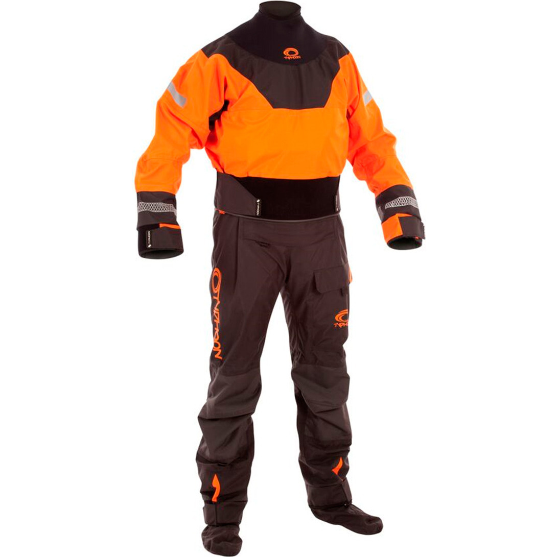 2017 Typhoon Multisport Bisagra Drysuit + Con postal Naranja / Negro Traje Sólo 100152