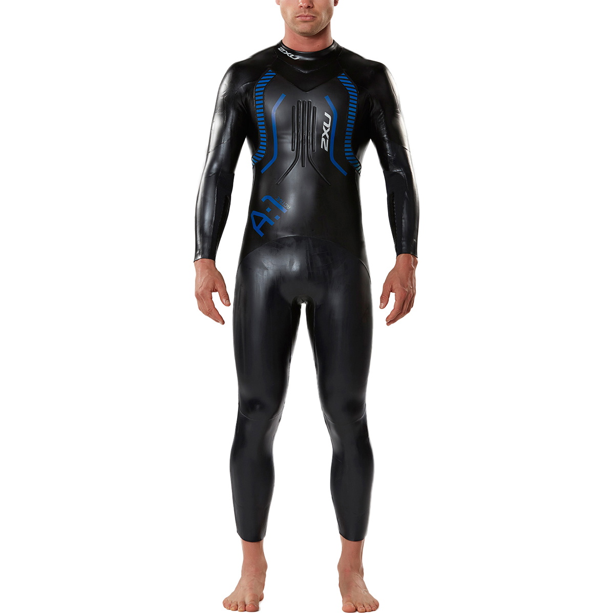 2017 2XU MENS A: 1 traje de neopreno ACTIVE Triatlón BLACK / COBALT BLUE MW2304c