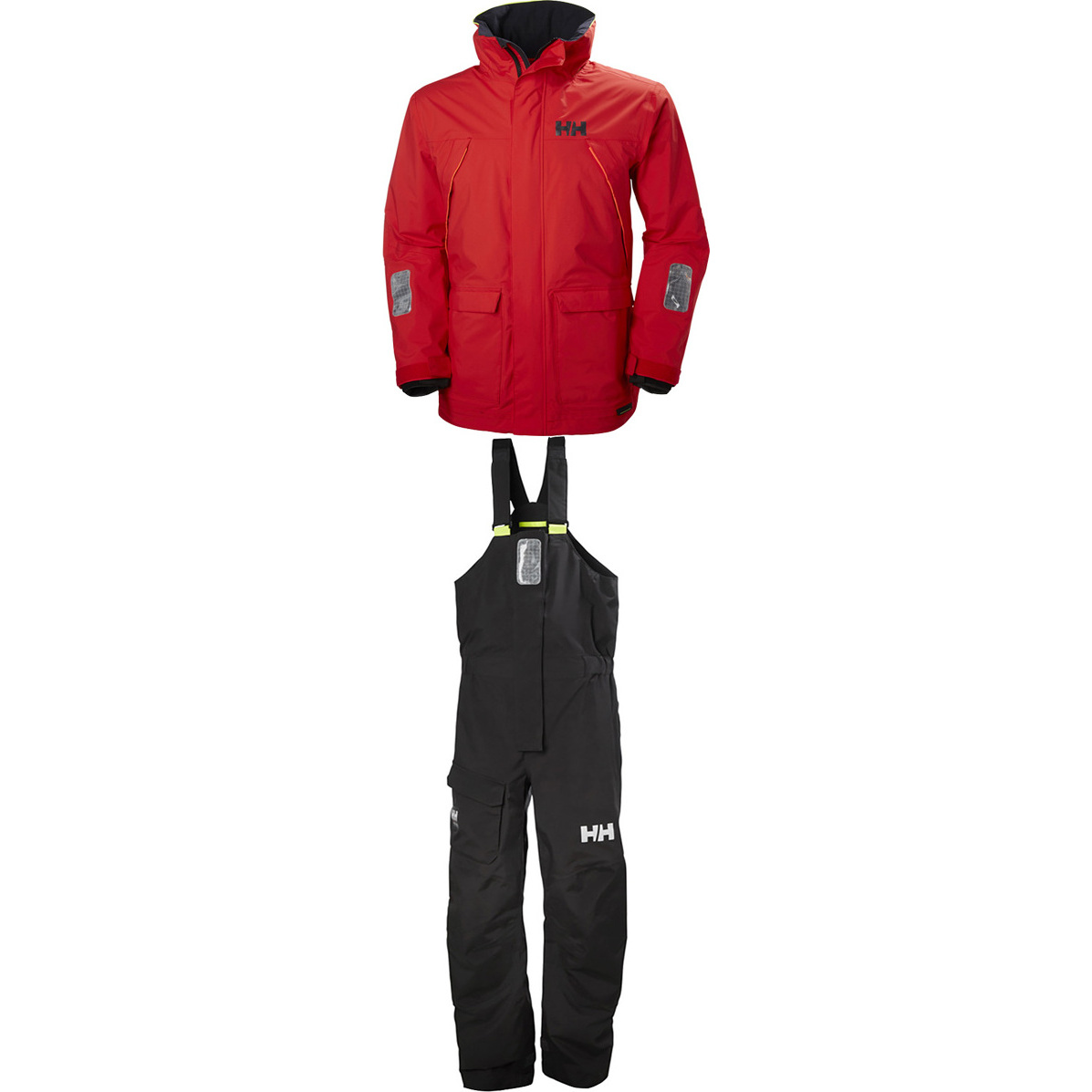 2019 Chaqueta Coastal Helly Hansen Pier 33872 Y Pantalón 33900 Conjunto Combinado En Alerta Rojo / ébano