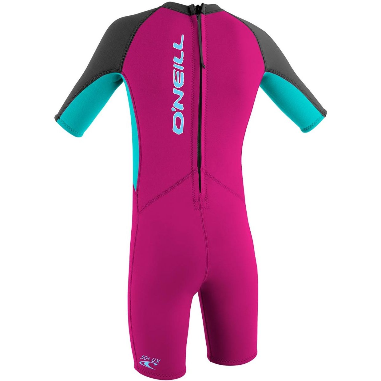 2026 O'Neill Infantes Reactor 2mm Back Zip Shorty Neopreno 4867G - Berry / Aqua / Graphite
