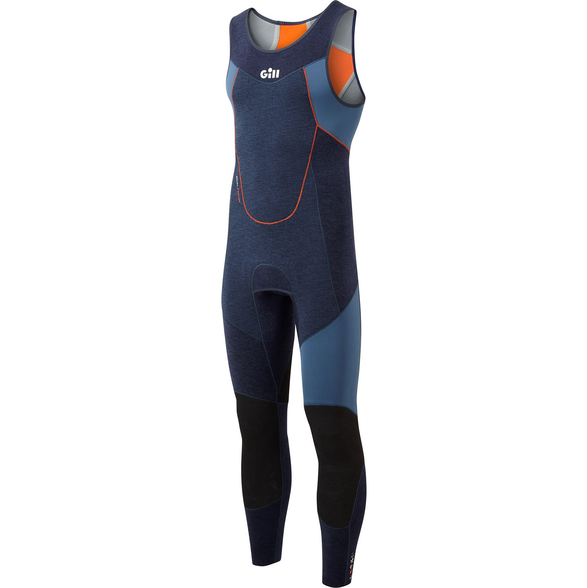 Gill Hombres Race Firecell 3.5mm Neoprene Combinación Neopreno Skiff RS16 - Dark Denim / Orange