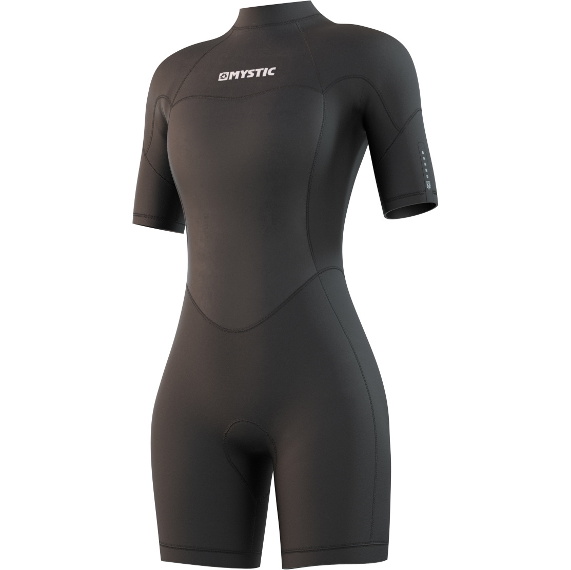 Mystic Mujer Brand 3/2mm Back Zip Shorty Neopreno 210323 - Black