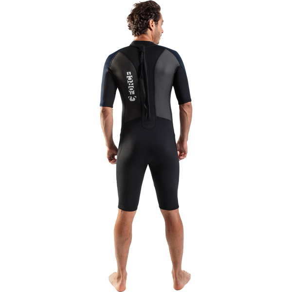 2026 Gul Hombres G-Force 3mm Back Zip Shorty Neopreno GF3305-B7 - Black / Navy