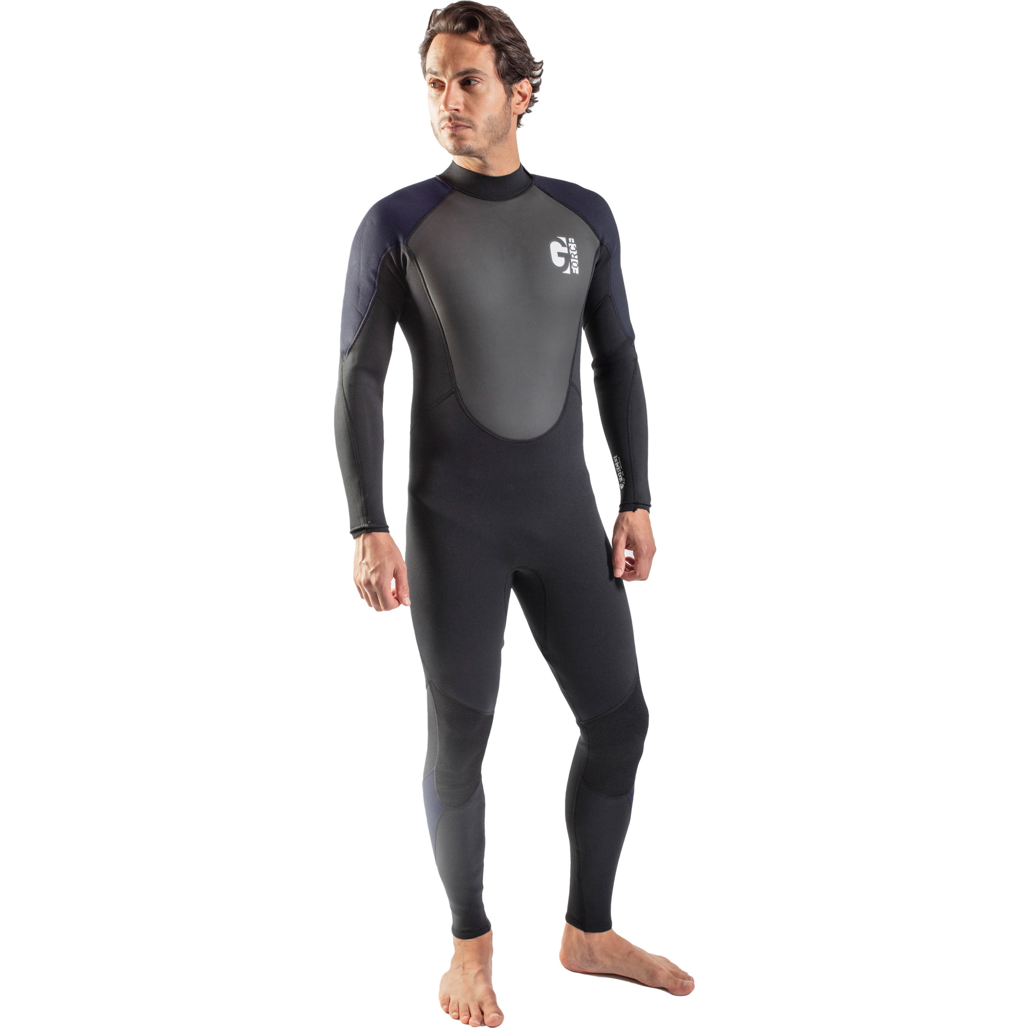 2026 Gul Hombres G-Force 3mm Back Zip Flatlock Neopreno GF1305-B7 - Black / Navy