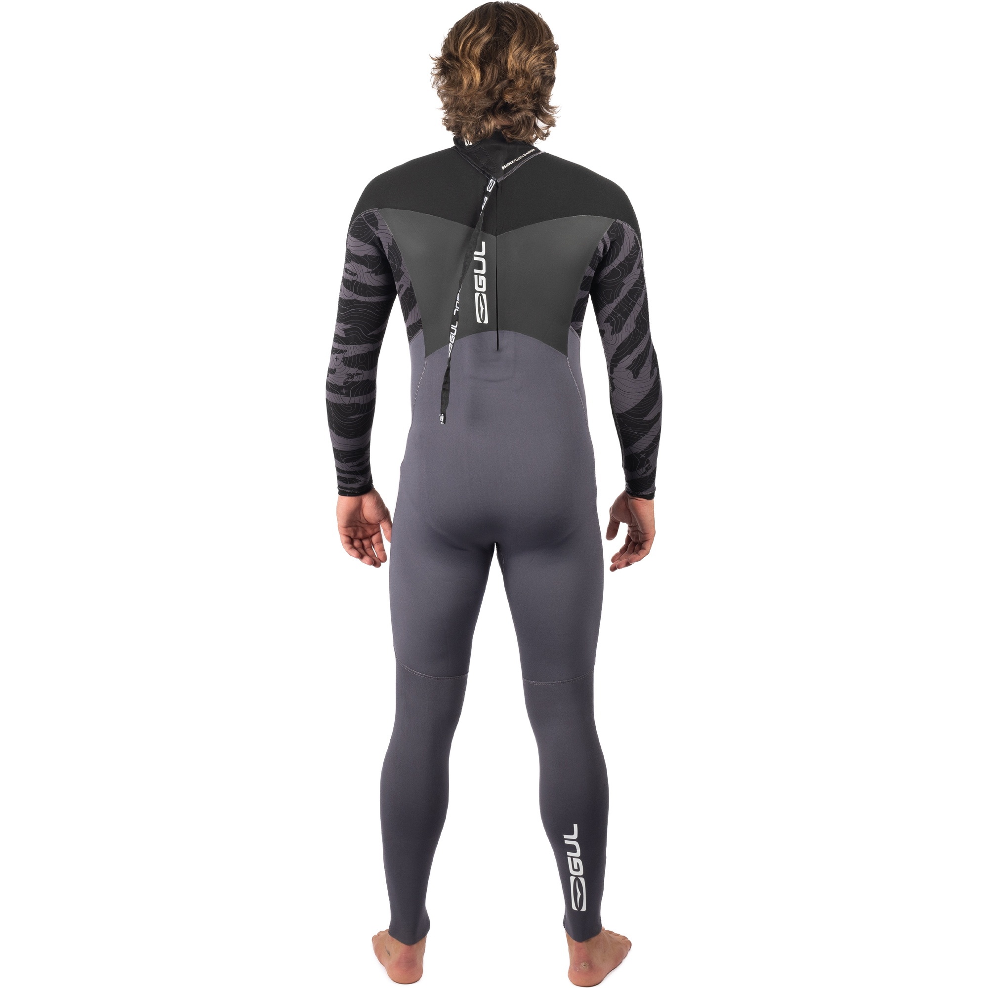2025 Gul Hombres Response 5/3mm Gbs Back Zip Neopreno RE1213-C1 - Grey / Black