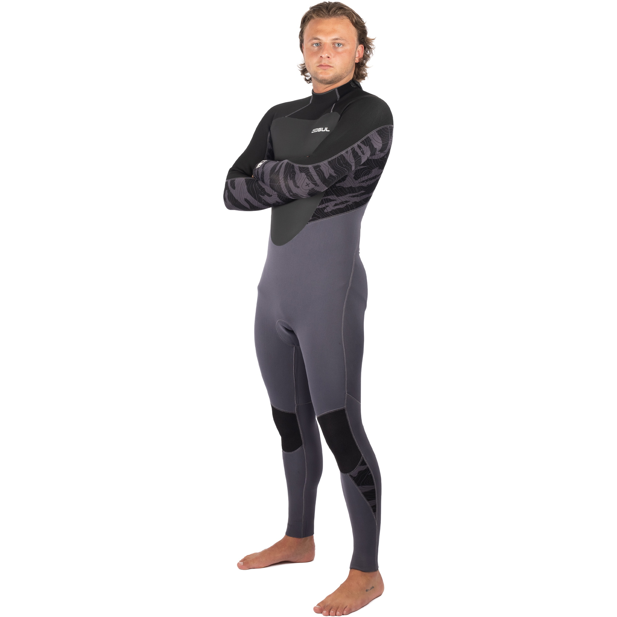 2025 Gul Hombres Response 5/3mm Gbs Back Zip Neopreno RE1213-C1 - Grey / Black