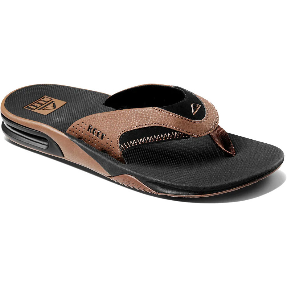 Chanclas Fanning Para Hombre 2026 Reef Ci8102 - Negro / Bronceado