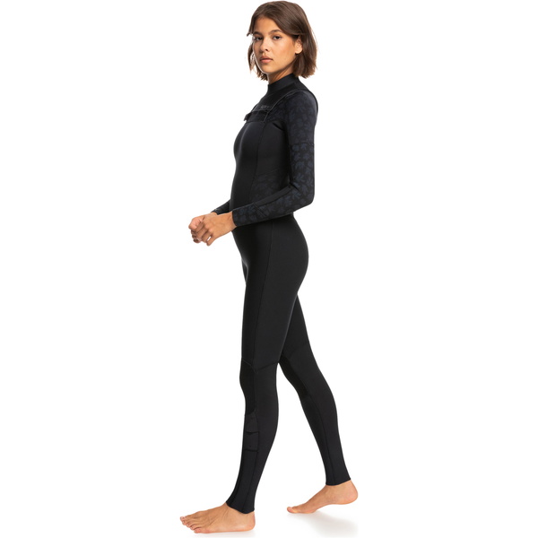 2026 Roxy Mujer Swell Series 3/2mm Chest Zip Neopreno ERJW103122 - Black