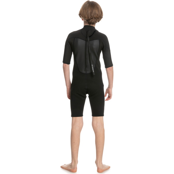 2025 Quiksilver Chicos Prologue 2mm Back Zip Shorty Neopreno EQBW503021 - Black