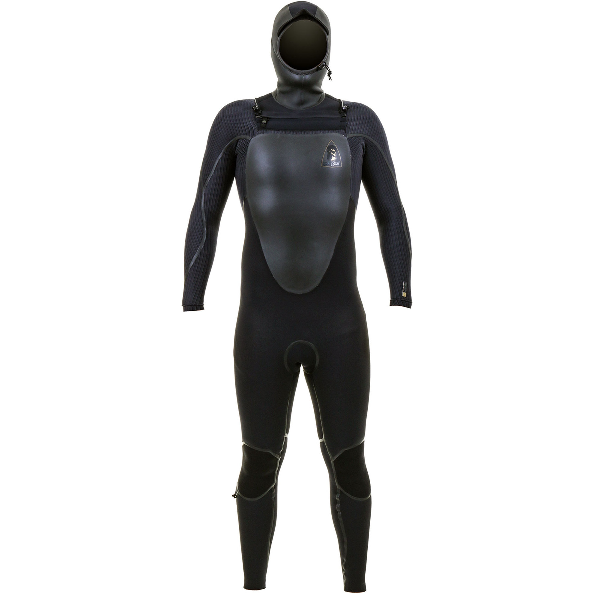 2025 O'Neill Hombres Mutant Legend 5/4mm Chest Zip Con Capucha Neopreno 5369 - Black