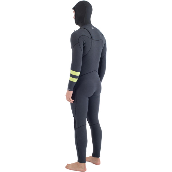2025 Hurley Hombres Plus 5/3mm Con Capucha Chest Zip Neopreno MFS0012543 - Black / Lemon