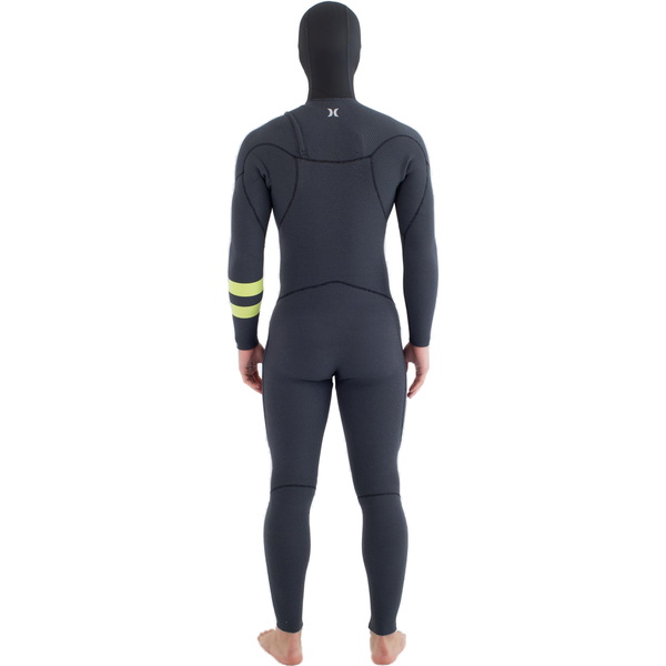 2025 Hurley Hombres Plus 5/3mm Con Capucha Chest Zip Neopreno MFS0012543 - Black / Lemon