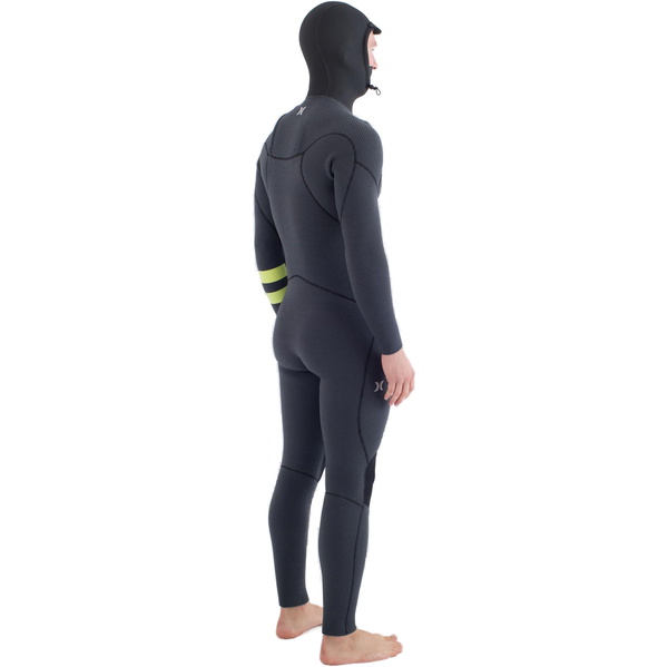 2025 Hurley Hombres Plus 5/3mm Con Capucha Chest Zip Neopreno MFS0012543 - Black / Lemon