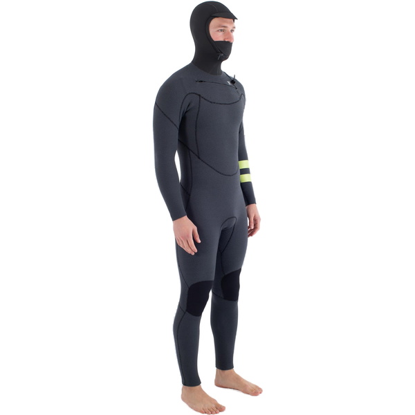 2025 Hurley Hombres Plus 5/3mm Con Capucha Chest Zip Neopreno MFS0012543 - Black / Lemon