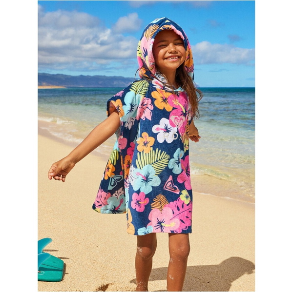 2026 Roxy Junior Toalla Con Capucha Estampada Stay Magical ERLAA03064 - Mood Indigo Morning Flowers Tw