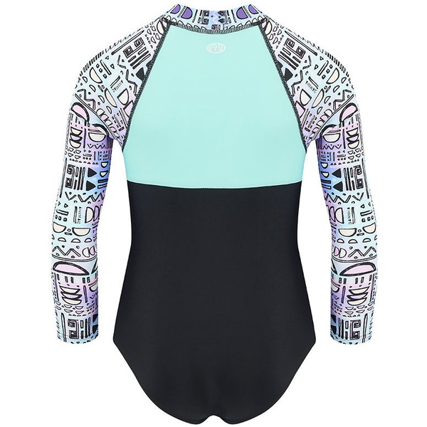 2018 Animal Junior Girls Parla manga larga Rash Onesie negro CL8SN818