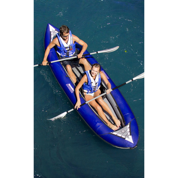 2026 Aquaglide Chinook Tandem Xl Kayak Inflable Azul Y 2 Paletas Y Bomba