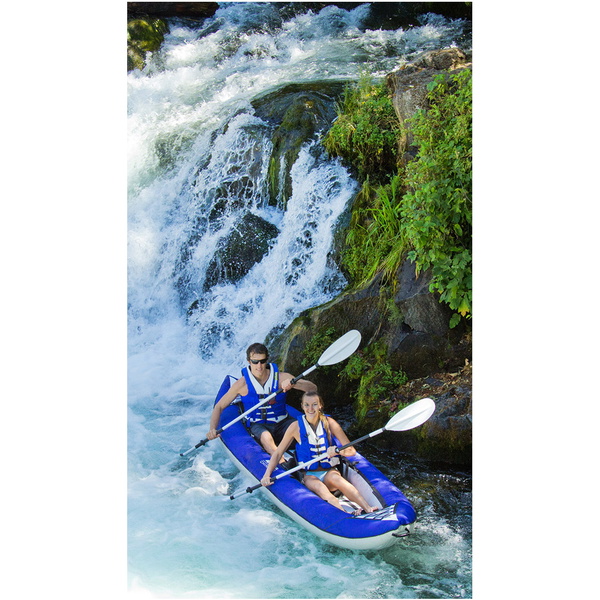 2026 Aquaglide Chinook Tandem Xl Kayak Inflable Azul Y 2 Paletas Y Bomba