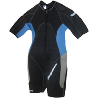 WOMENS Aura 3mm Dive Shorty Wetsuit Black / Blue