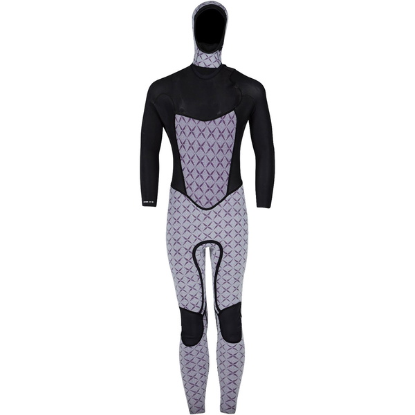 2018 Billabong Furnace carbono X 5/4 mm con capucha pecho cremallera neopreno NEGRO F45M13