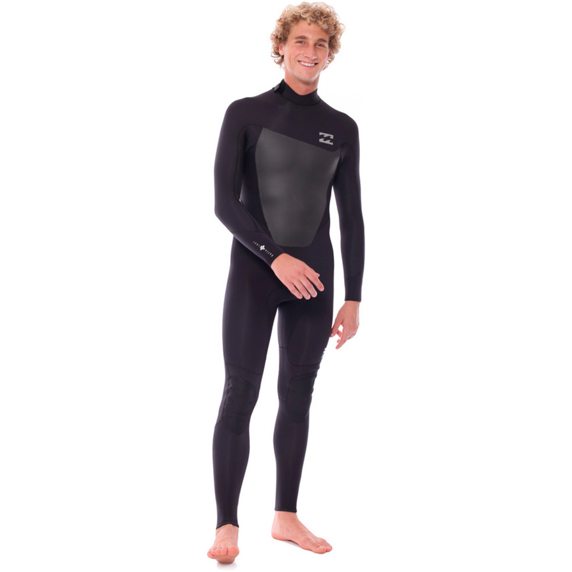 2016 Billabong Foil 3 / 2mm Volver Zip GBS Steamer Traje NEGRO U43M07