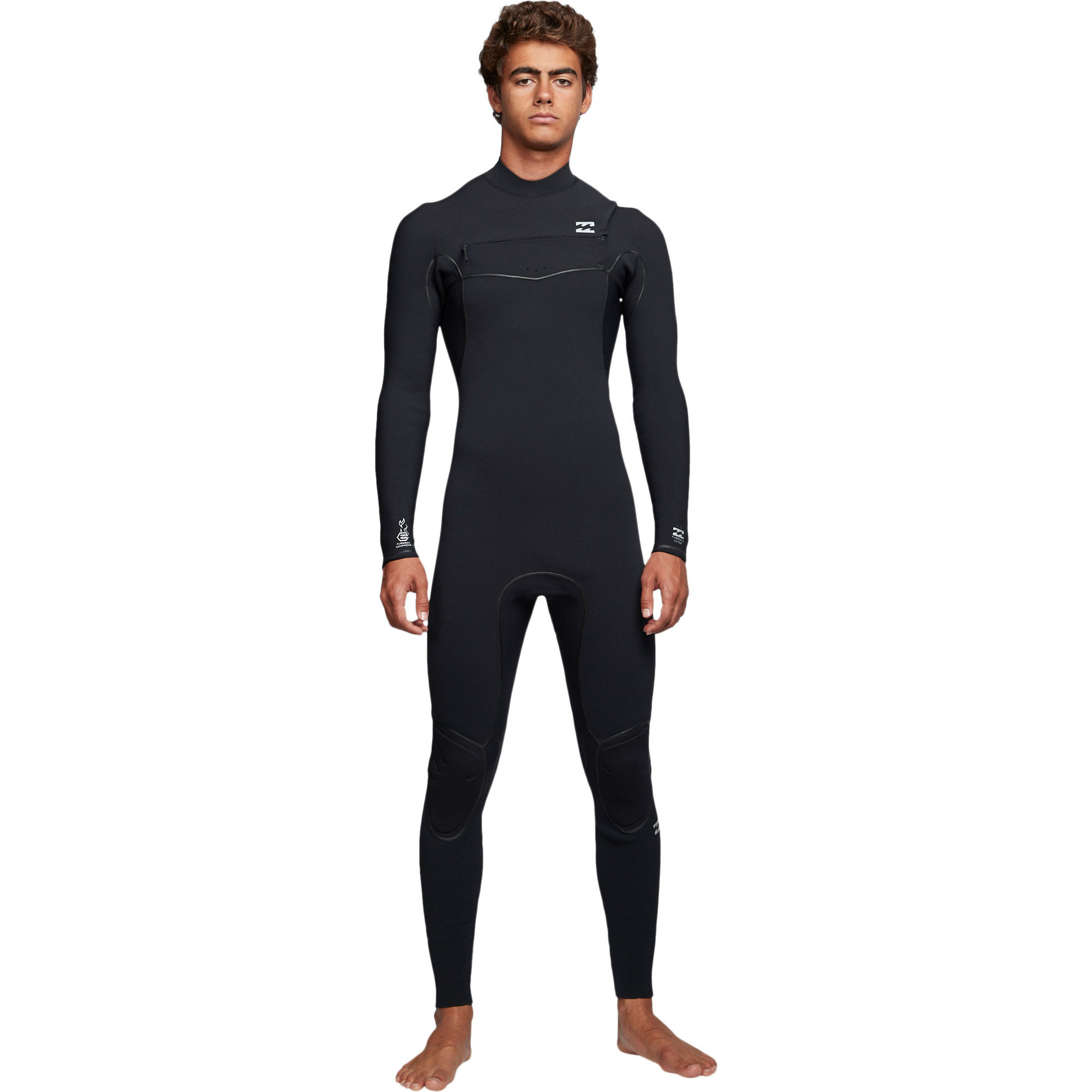 2019 Billabong Hombres Furnace Ultra 4/3mm Traje De Neopreno Con Chest Zip Negro Q44m02