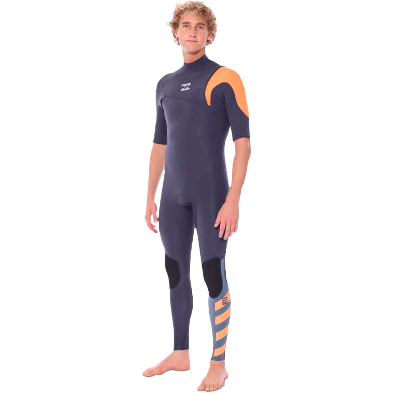 2016 Billabong Xero Pro 2 mm de manga corta sin cierre de Traje de FLUORESCENTE NARANJA W42M01