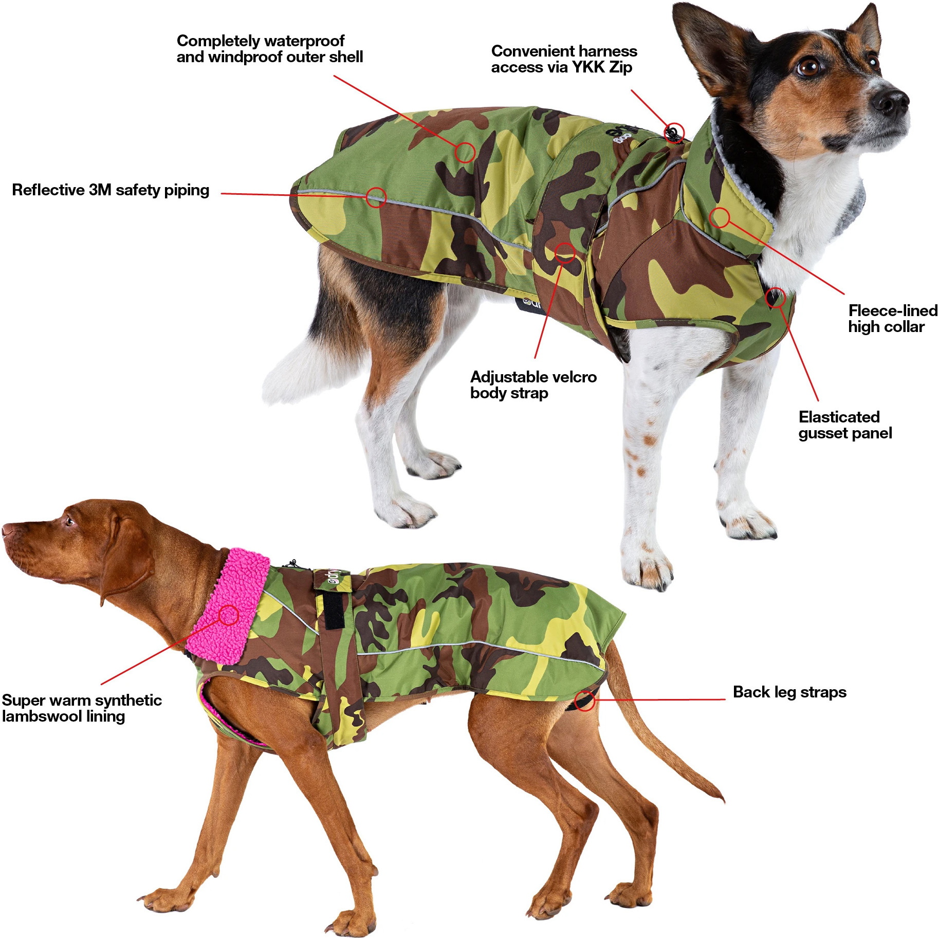 2026 Abrigo Para Perro « Dryrobe » V3DRDC - Pink / Camuflaje