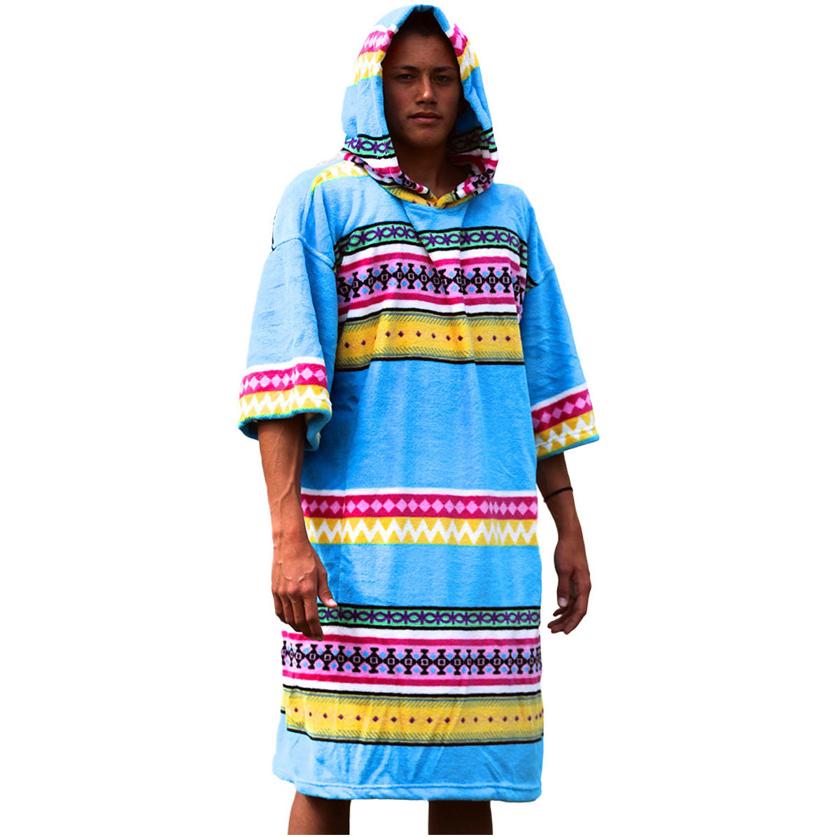 TLS SURF HOODED CHANGING ROBE / PONCHO - Ethnic Stripe