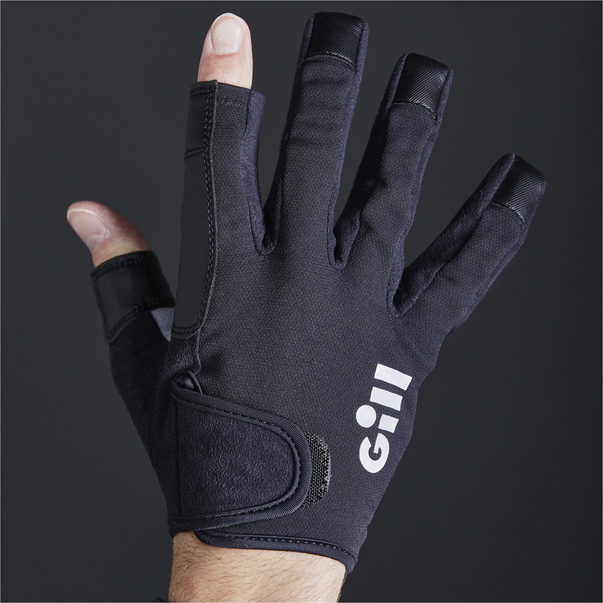 Guantes De Vela De Dedos Cortos Y Largos Campeonato Doble Paquete Gill - Negro