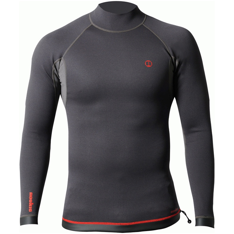 2026 Nookie Hombres Ti 1mm Manga Larga Neopreno Top NE12 - Black / Red