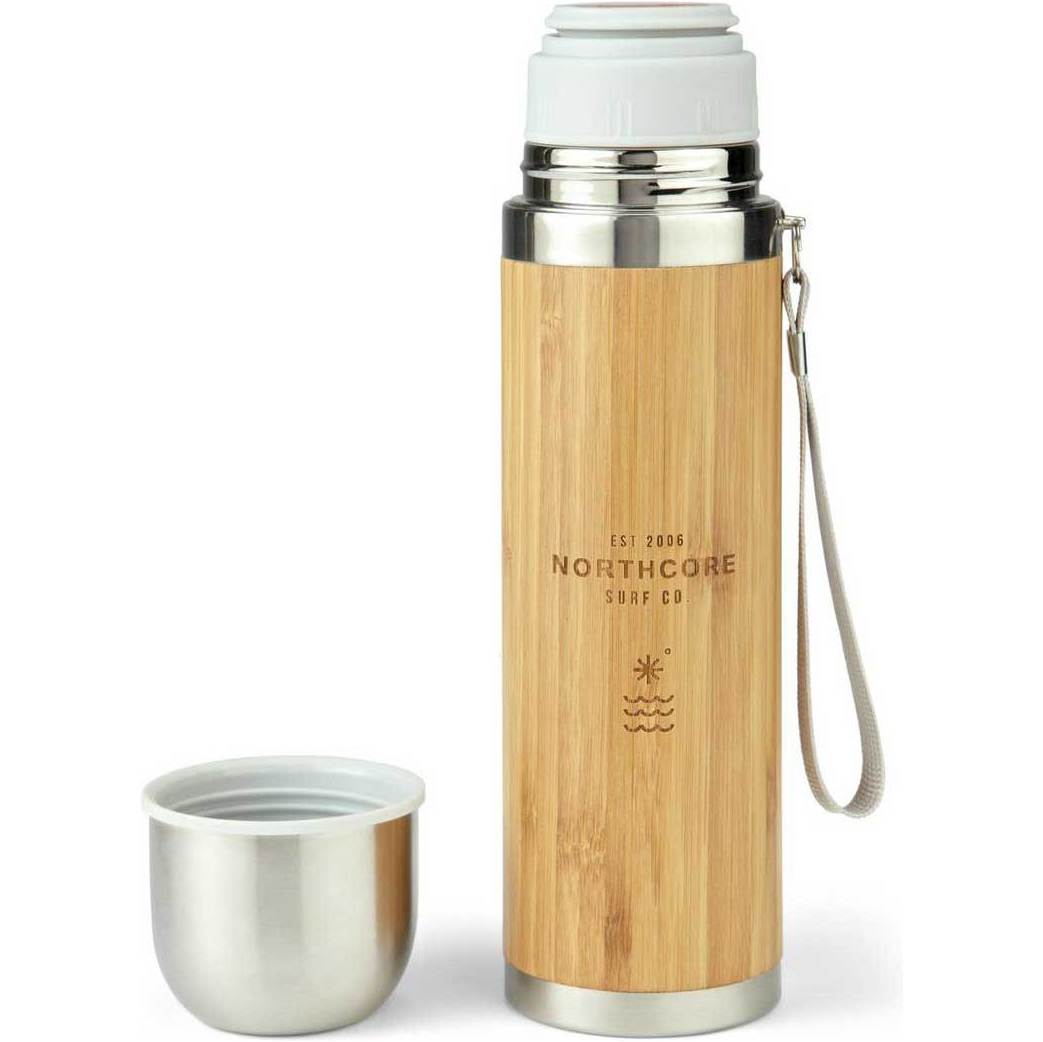 2026 Northcore Petaca De Bambú Y Acero Inoxidable Con Taza 360ml NOCO97B