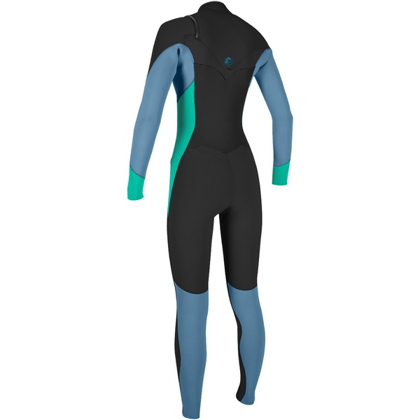 2018 O'Neill Ladies O'Riginal 5 / 4mm Chest Zip Wetsuit NEGRO / MARRÓN / AZUL 4997