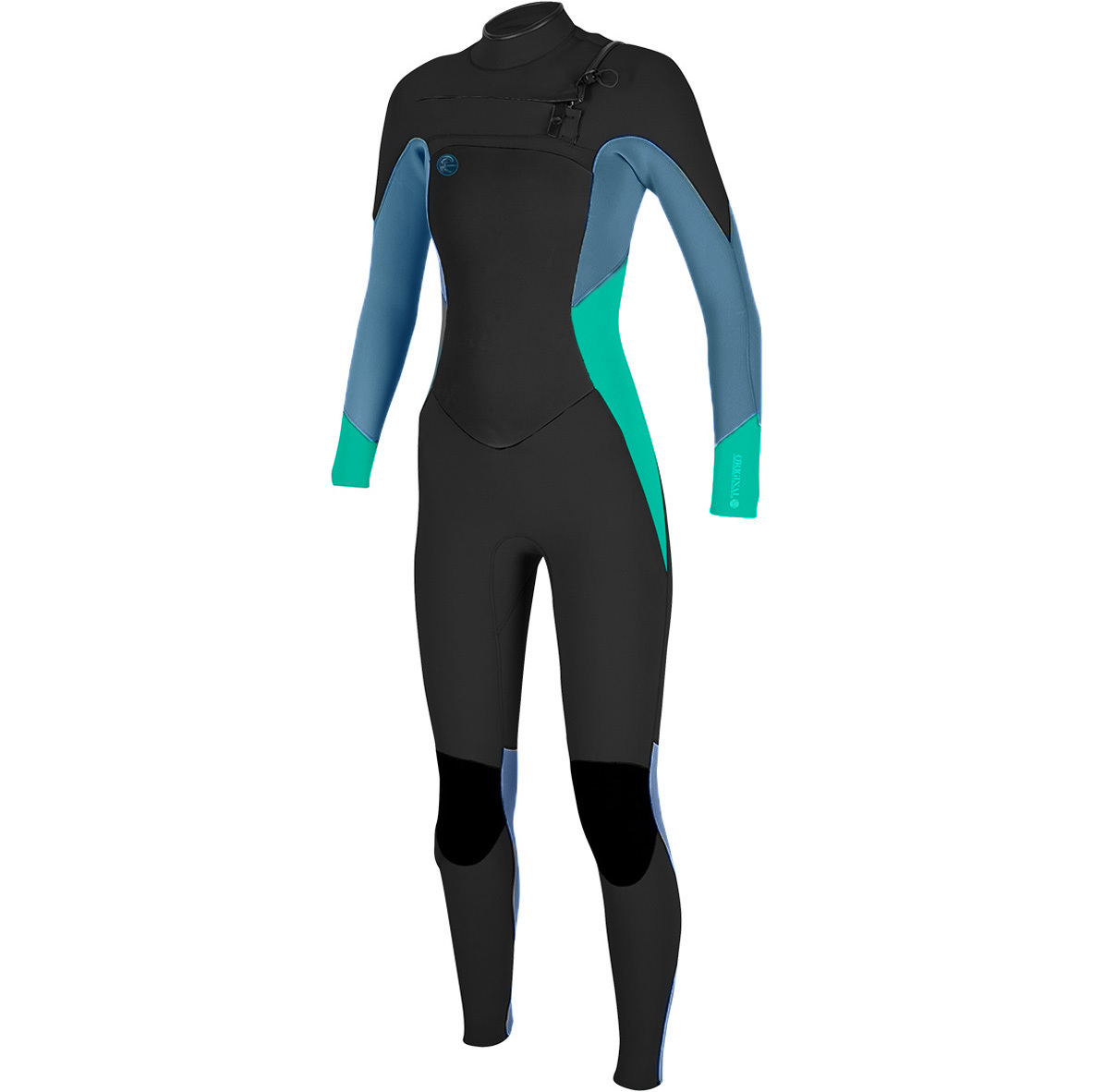 2018 O'Neill Ladies O'Riginal 5 / 4mm Chest Zip Wetsuit NEGRO / MARRÓN / AZUL 4997