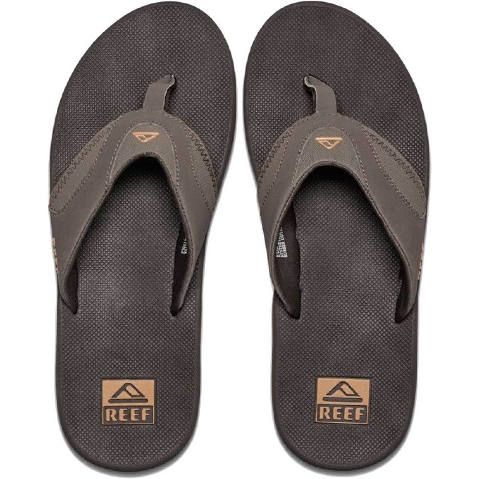 2026 Reef Hombres Chanclas Fanning - Brown / Goma