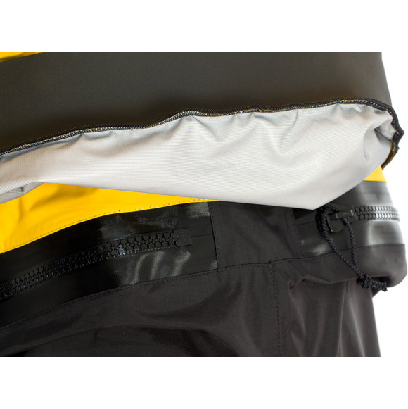 2024 Typhoon Multisport 5 Hinge Drysuit Including Con Zip & Underfleece BLACK / YELLOW 100165