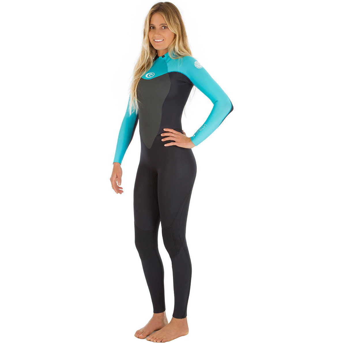 Traje De Neopreno Rip Curl Omega 4/3mm Gbs Back Zip Negro / Turquesa Wsm4cw