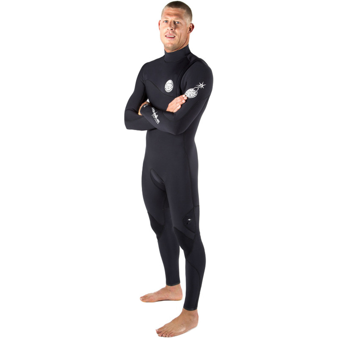 Rip Curl Flashbomb 4 / 3mm traje de neopreno ZIP en negro WSM4SF