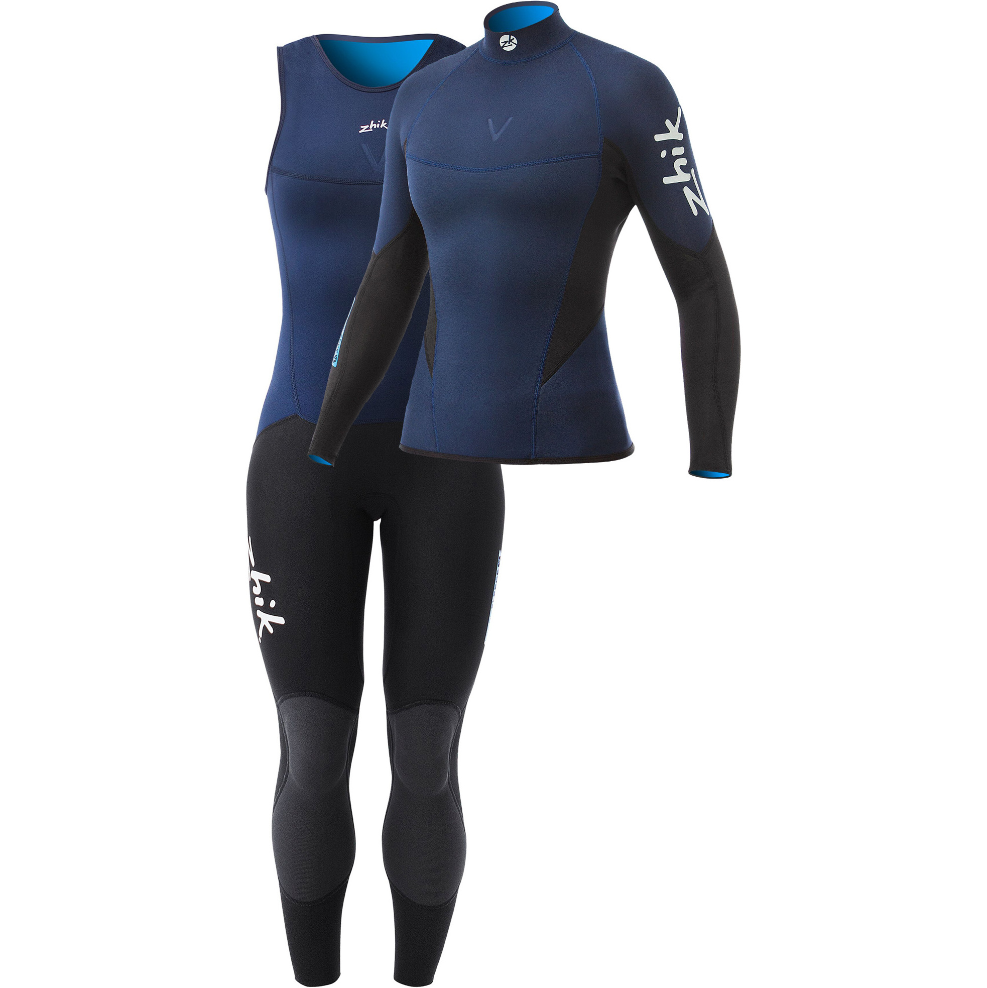 2020 Zhik Mujer Microfleece V 1mm Neoprene Manga Larga Top & Long John Combi Set