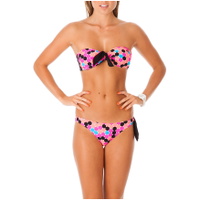 Kuta Bandeau Bikini Set Black / Pink