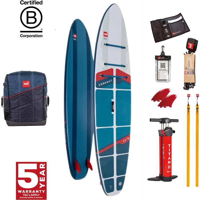 2024 Red Paddle 11.0 Compact Paquete De Tabla De Paddle, Bolsa, Bomba Y Correa 001-012-002-0116