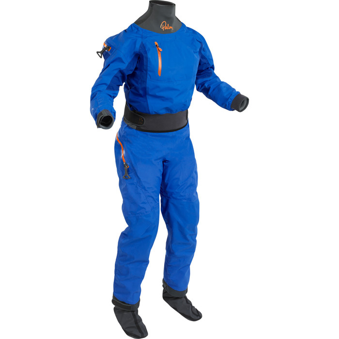 2024 Palm Womens Atom Back Zip Kayak Drysuit & Drop Seat Ocean / Cobalt 12381