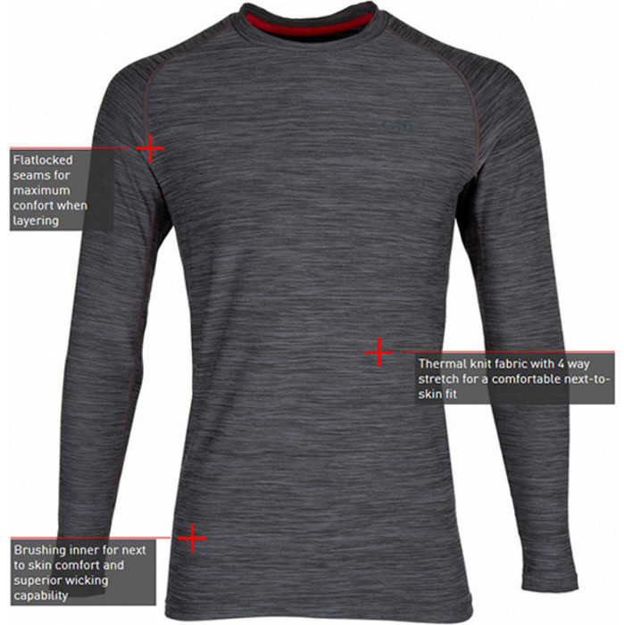 2024 Gill Mens Crew Neck Base Layer Ash 1282