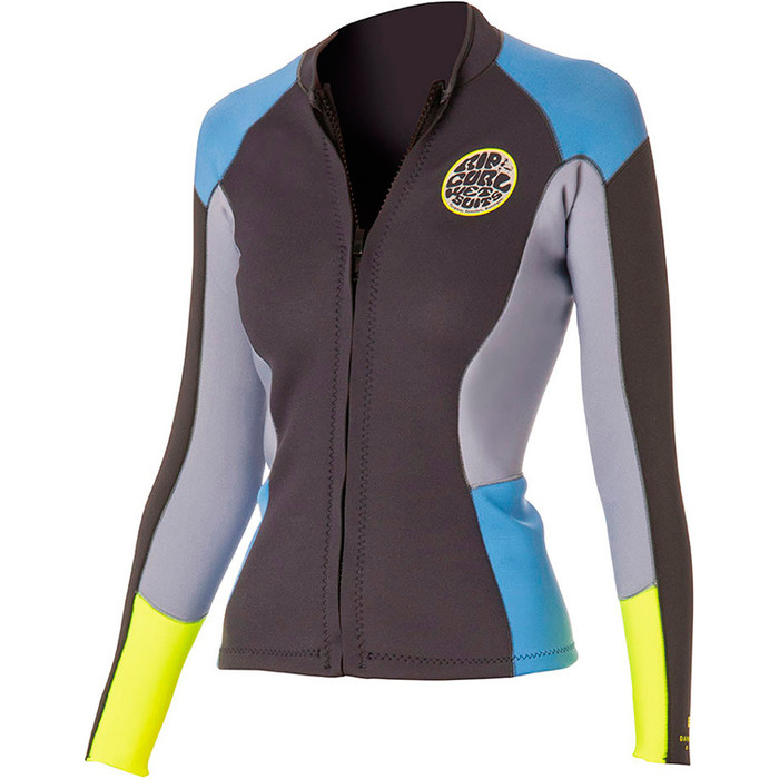 Rip Curl Womens 1.5mm Dawn Patrol Long Sleeve Neo Jacket Blue / Grey WVE4BW