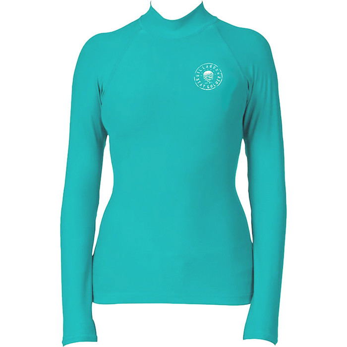 Billabong Ladies Logo In Long Sleeved Rash Vest in Carribean C4GY02