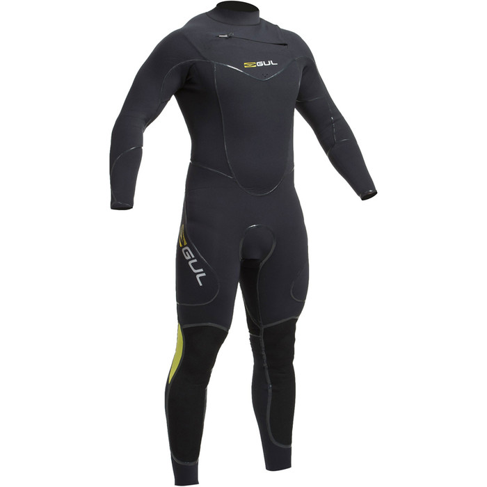 Gul Code Zero 4/3 Sistema de alivio de cremallera en el pecho Traje de buceo NEGRO CZ1203-B2- 2ND