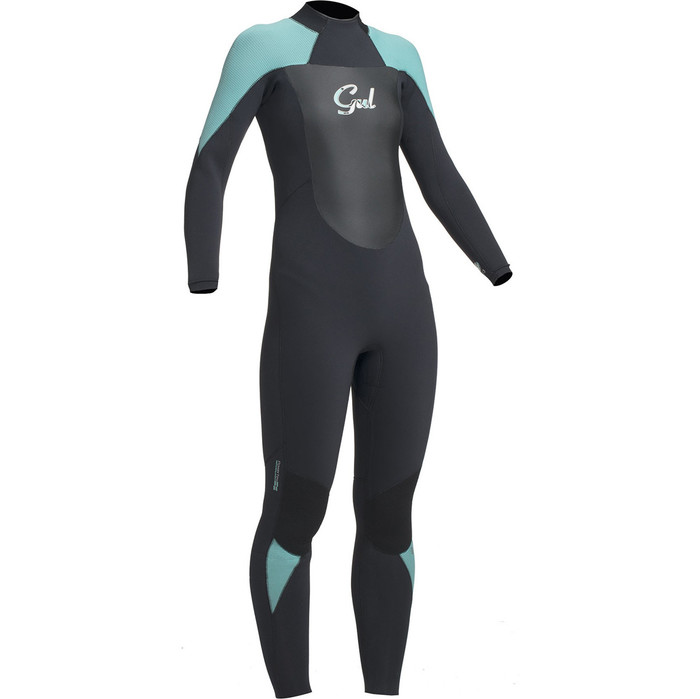 Gul Response Womens 5/3mm GBS Back Zip Wetsuit Black / Pistachio RE1229-B1